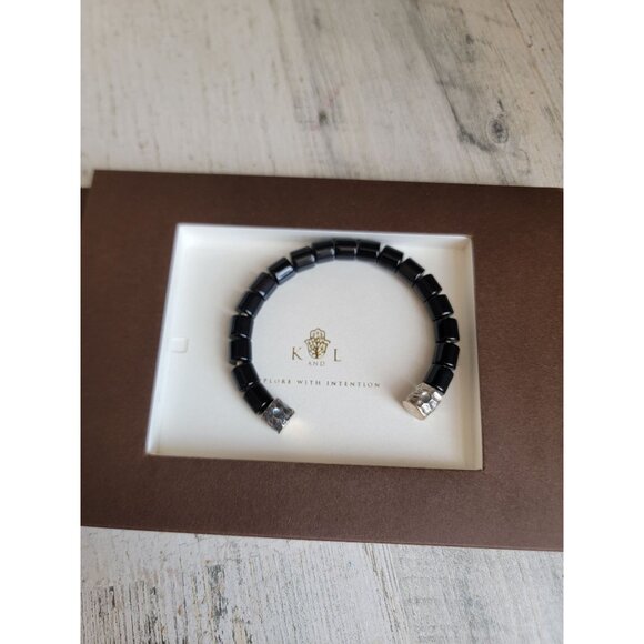 Karma luck black onyx bracelet open unisex accessory protection peace - Picture 6 of 7